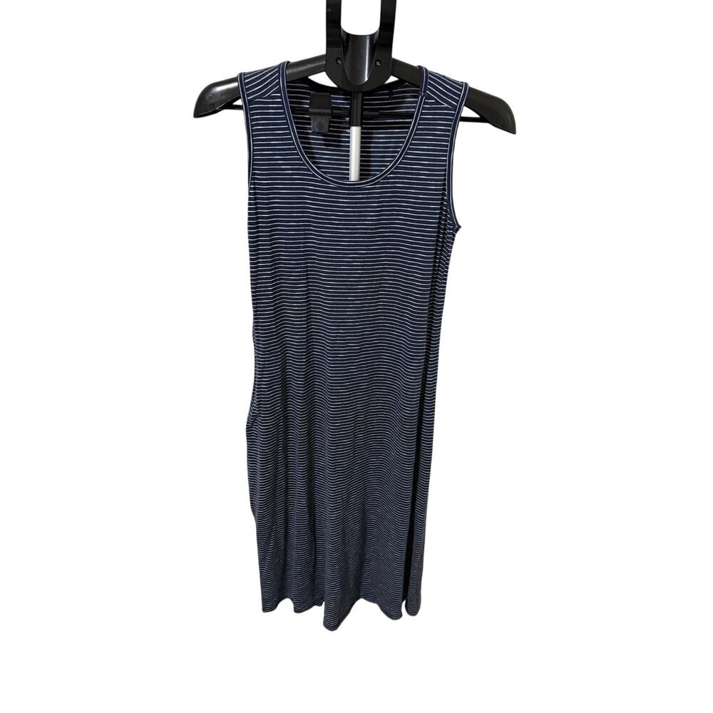 Toad&Co Blue Striped Midi Dress